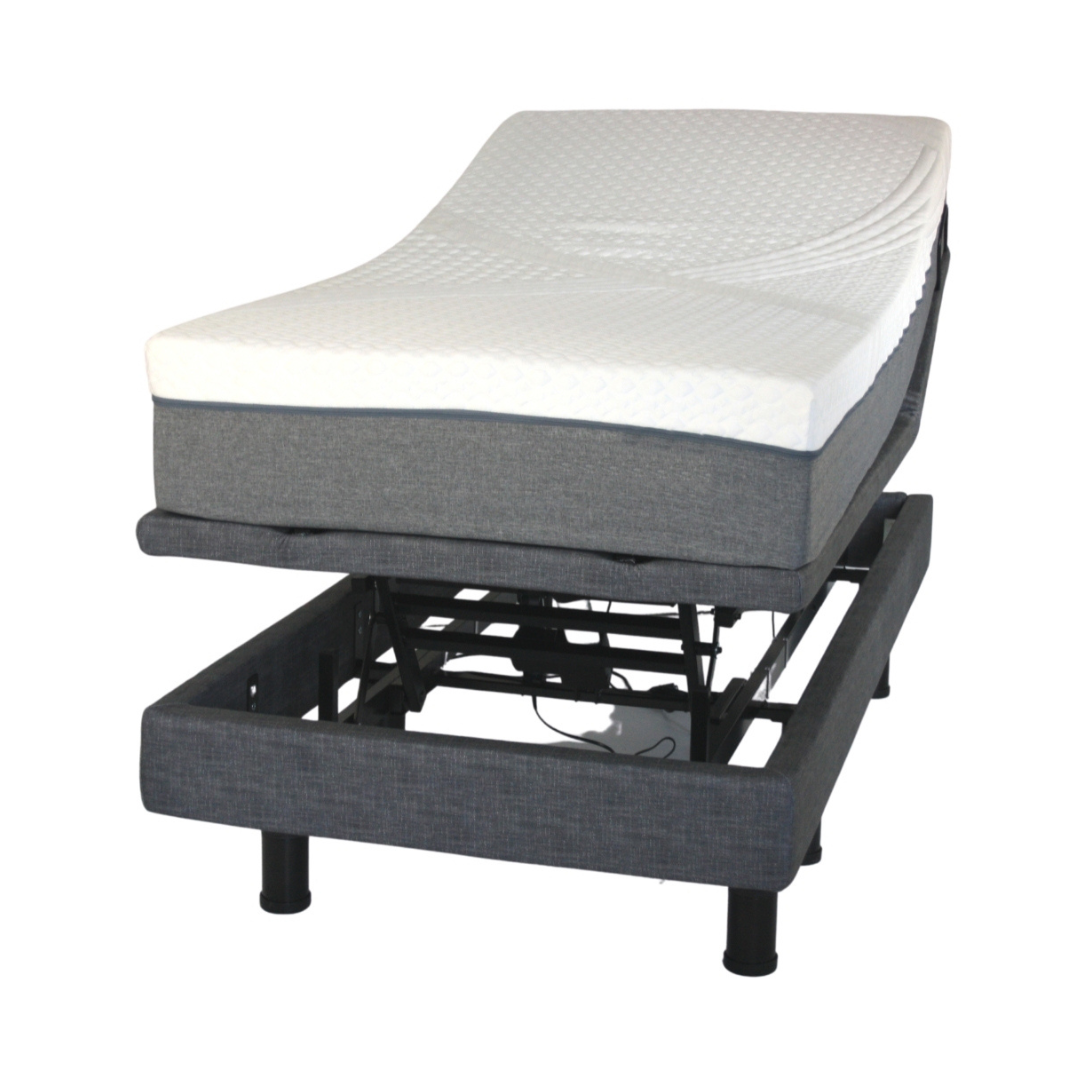 Golden Passport™ Hi Low Adjustable Bed with Dual-Zone Vibrating Massage - Twin XL Bed with Mattress raised